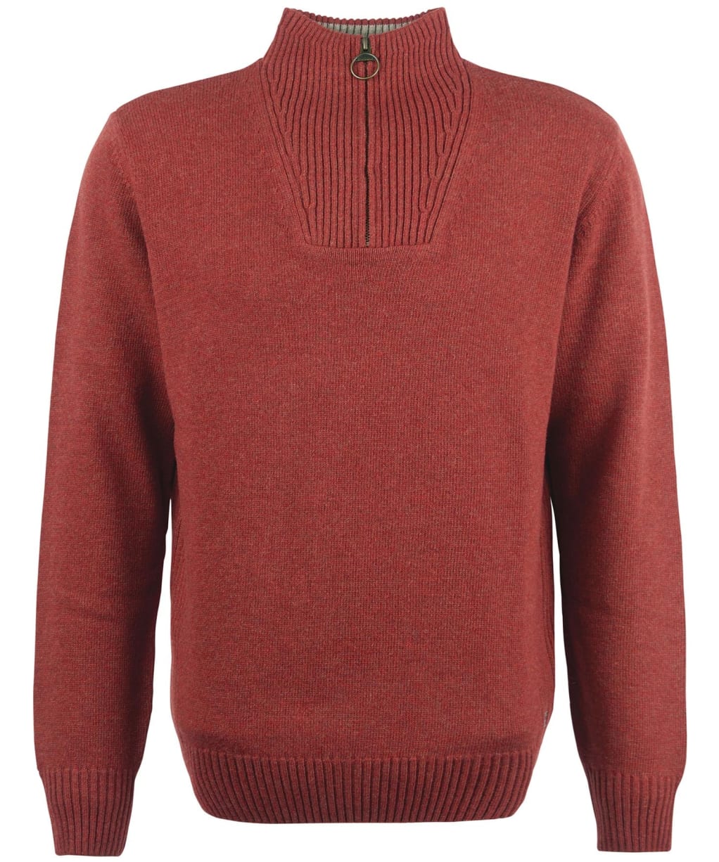 Men's Barbour Nelson Half Zip Sweater - Brick Red