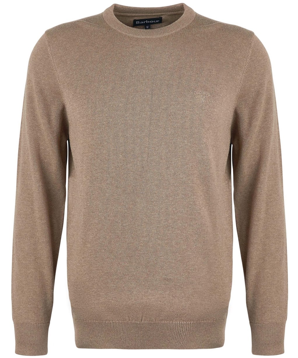 Men's Barbour Pima Cotton Crew Neck Sweater - Military Brown