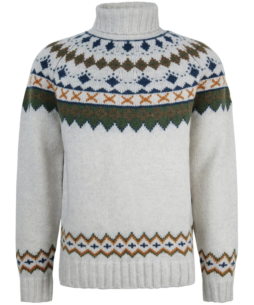Men's Barbour Roose Fair Isle Rollneck - Whisper White