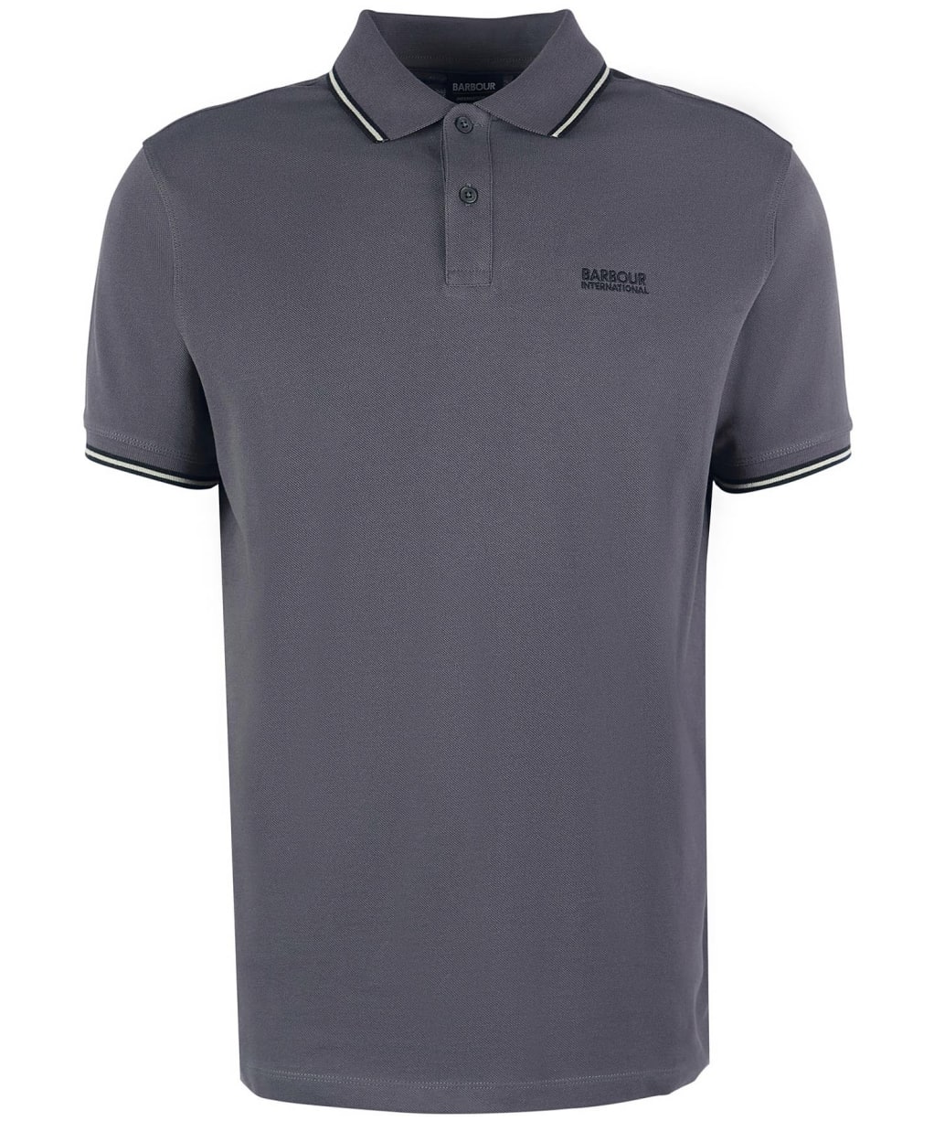 Men's Barbour International Rider Tipped Polo - Asphalt