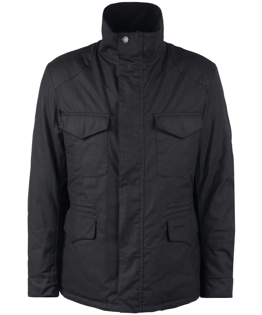 Men's Barbour Np Emble Waxed Jacket - Black
