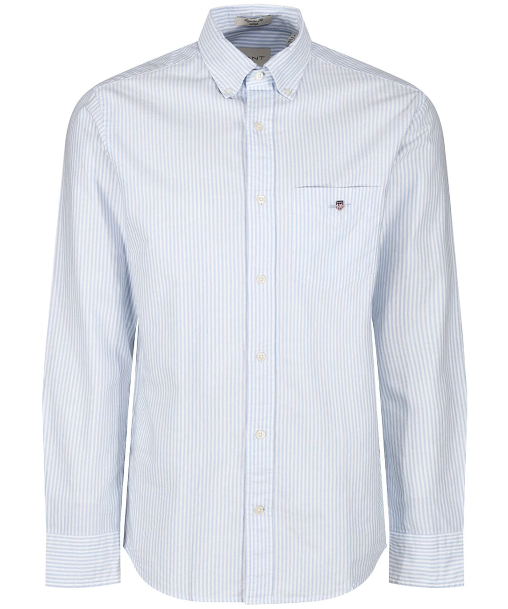 Men's Gant Regular Oxford Banker Stripe Shirt - Light Blue
