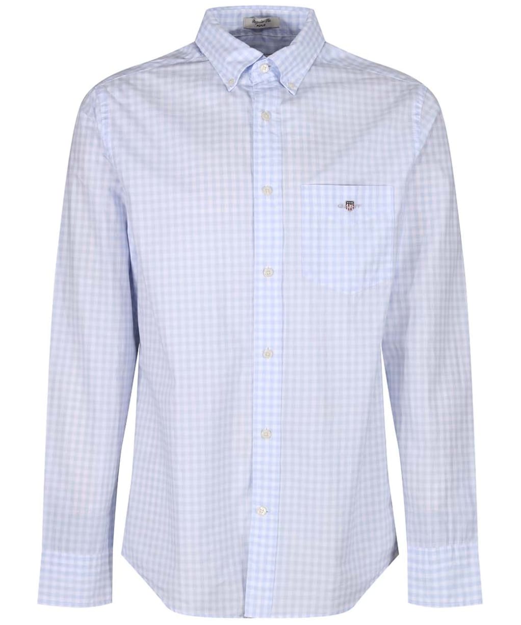Men's Gant Regular Poplin Gingham Shirt - Light Blue