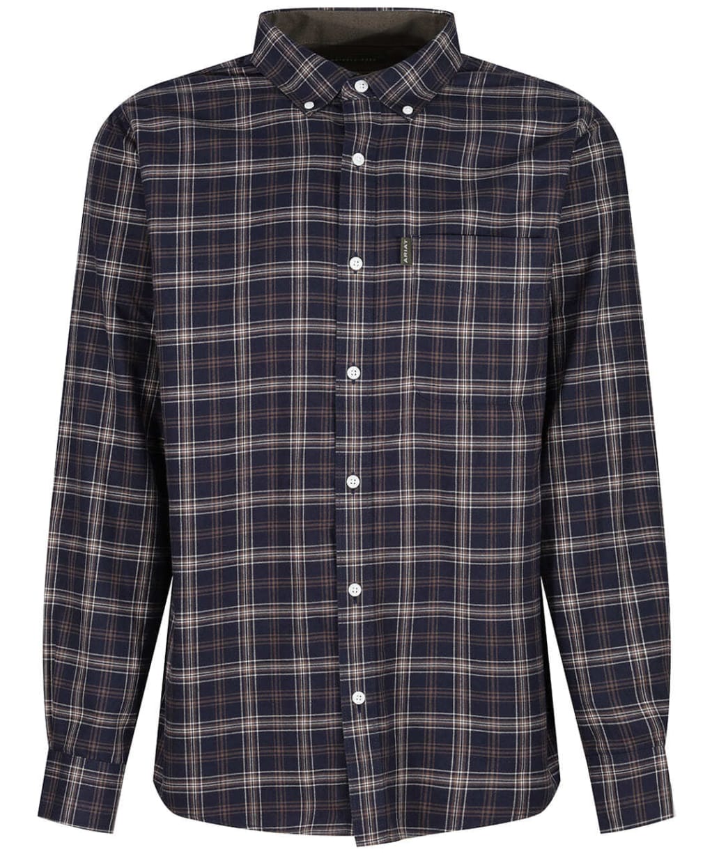 Men's Ariat Clement Button Down Flannel Shirt - Navy Plaid
