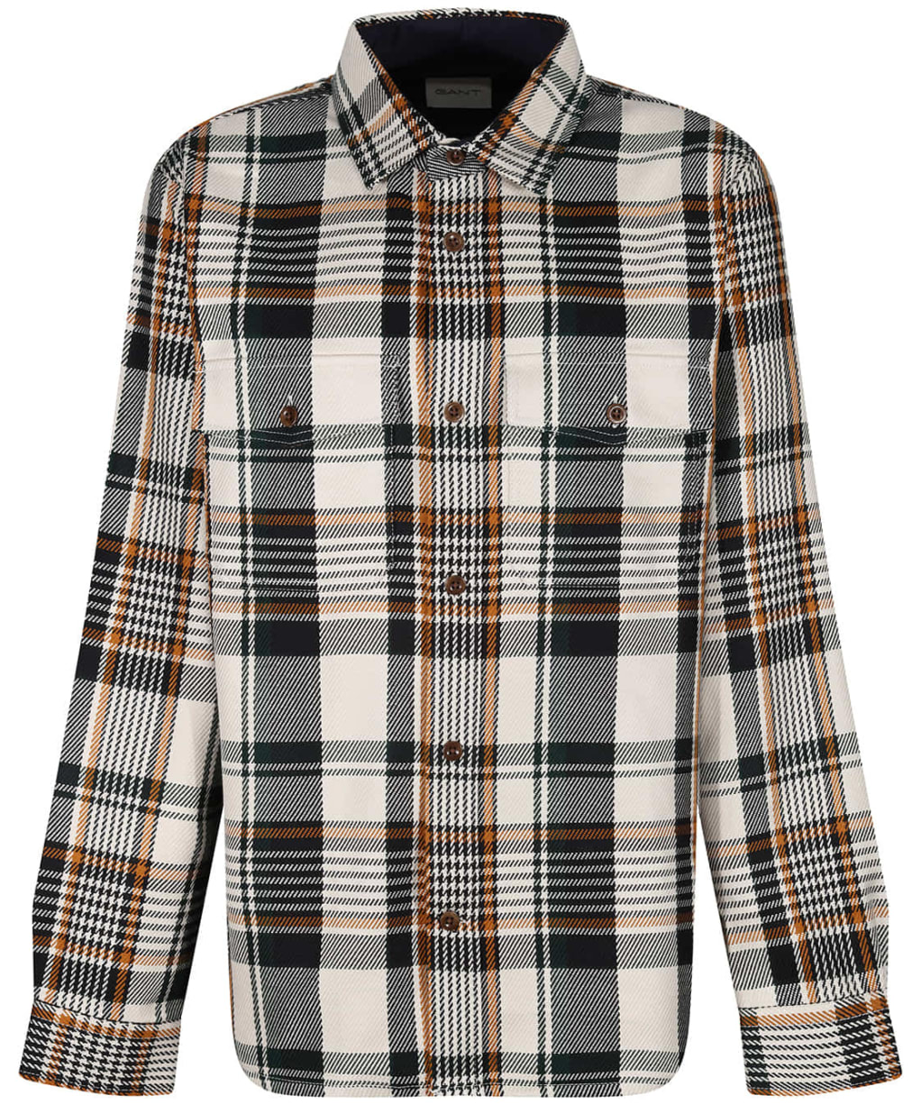 Men's Gant Heavy Twill Check Overshirt - Putty