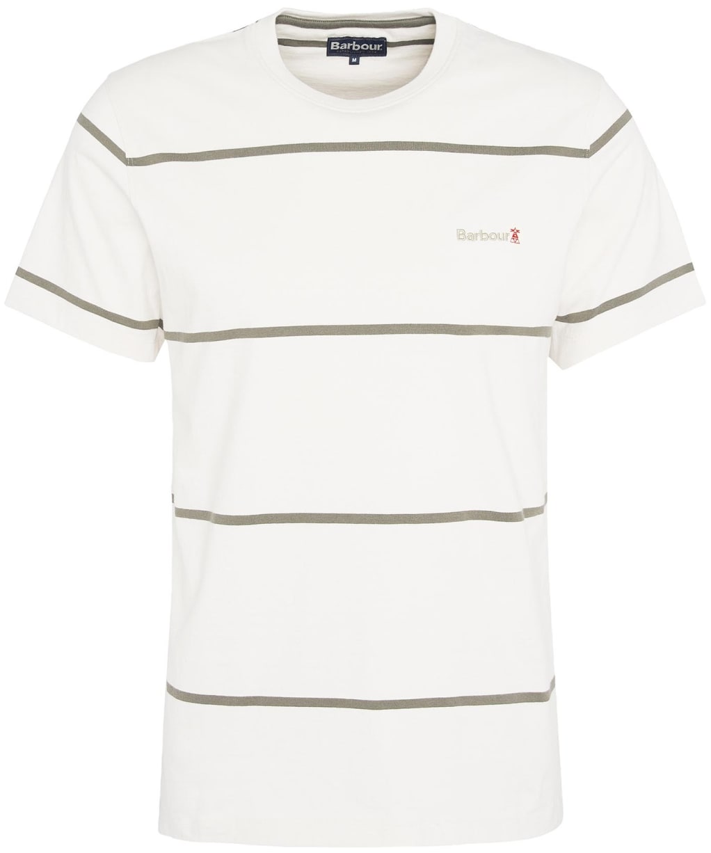 Men's Barbour Dart Stripe Cotton T-Shirt - Whisper White