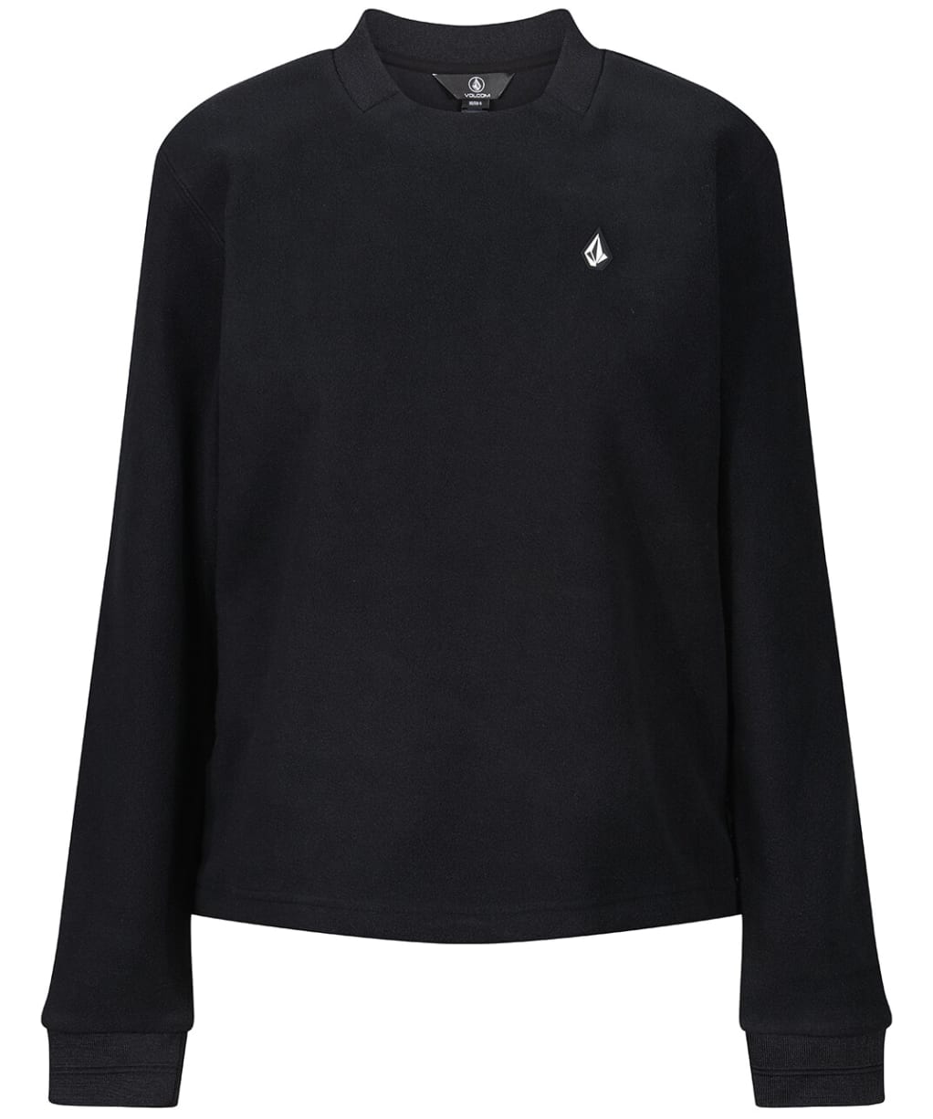 Women's Volcom Polar Fleece Crew Neck Sweater - Black