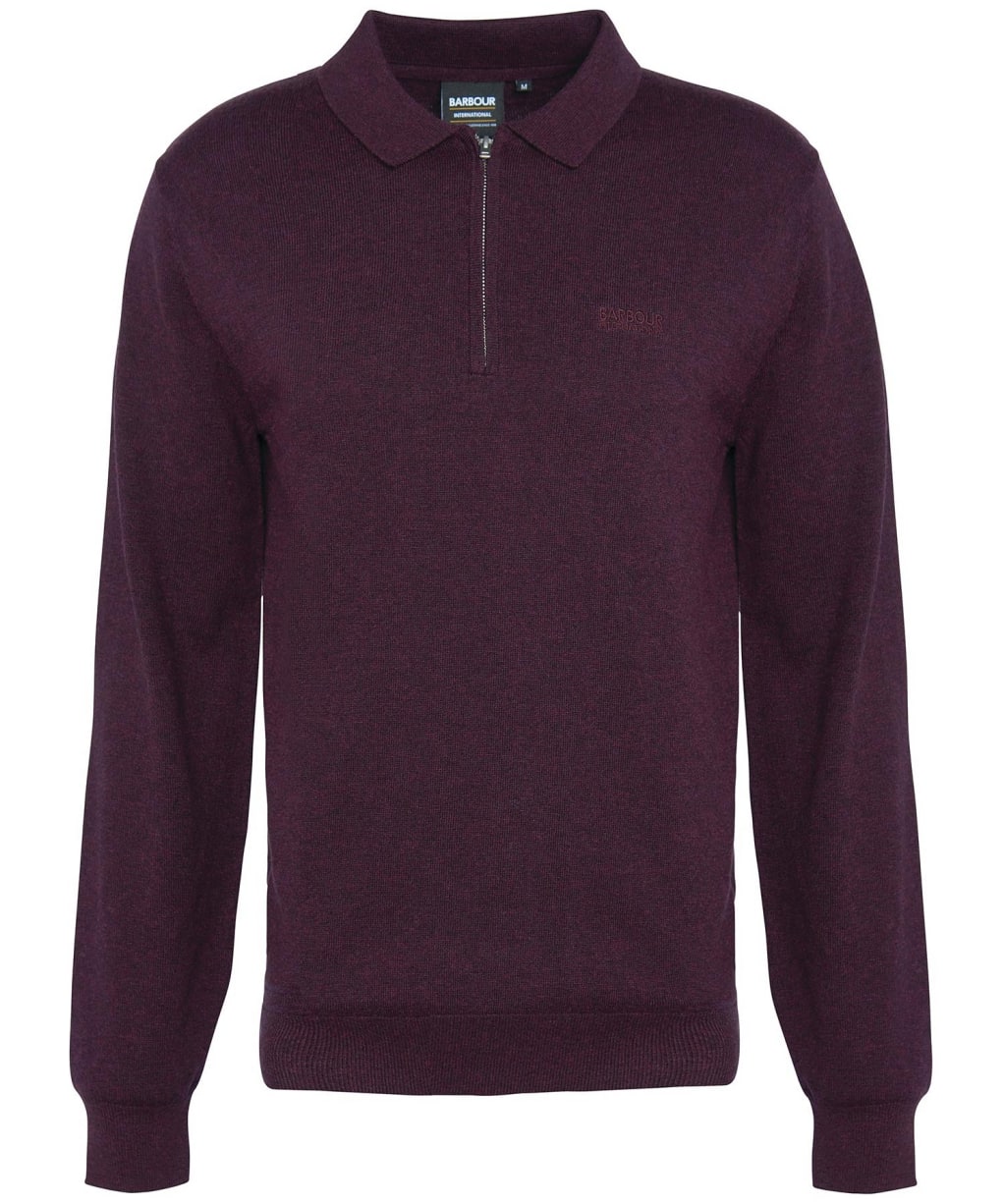 Men's Barbour International Binder Knitted Polo - Blackberry Wine