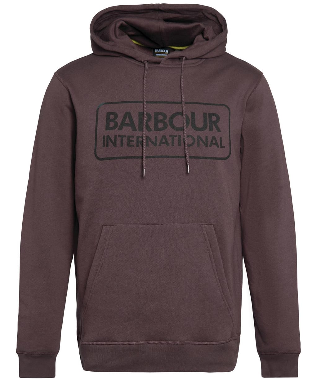 Men's Barbour International Pop Over Hoodie - Bitter Chocolate