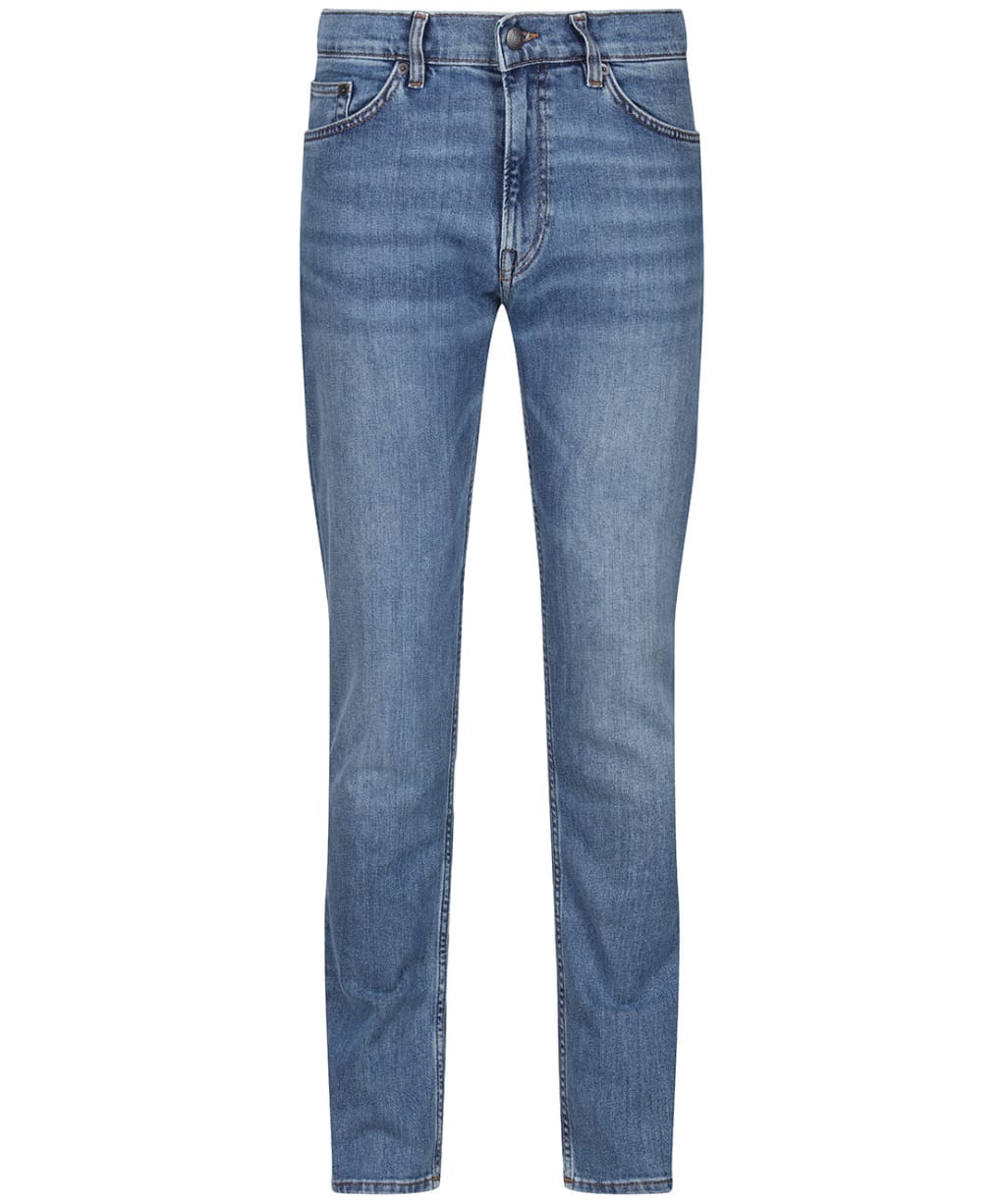 Men's GANT Classic Slim Fit Mid Rise Jeans - Mid Blue Worn In
