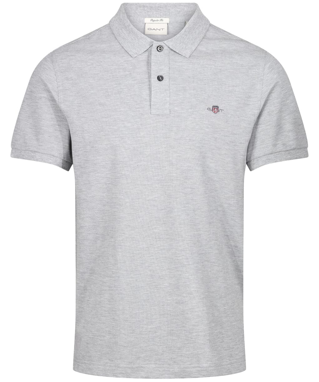 Men's GANT Original Pique Rugger Cotton Polo Shirt - Grey Melange
