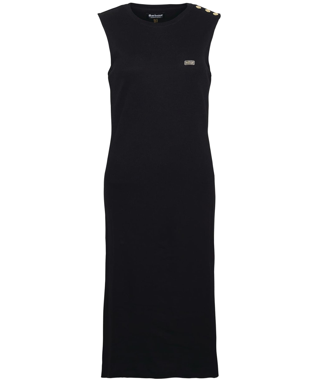 Women's Barbour International Hadfield Sleeveless Rib Midi Dress - Black