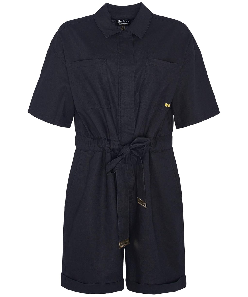 Women's Barbour International Rosell Cotton Linen Blend Playsuit - Black