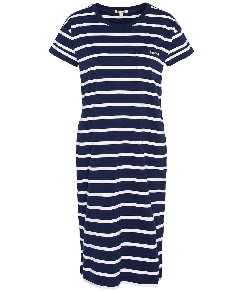 Women's Barbour Otterburn Stripe Cotton T-Shirt Dress - Navy / White