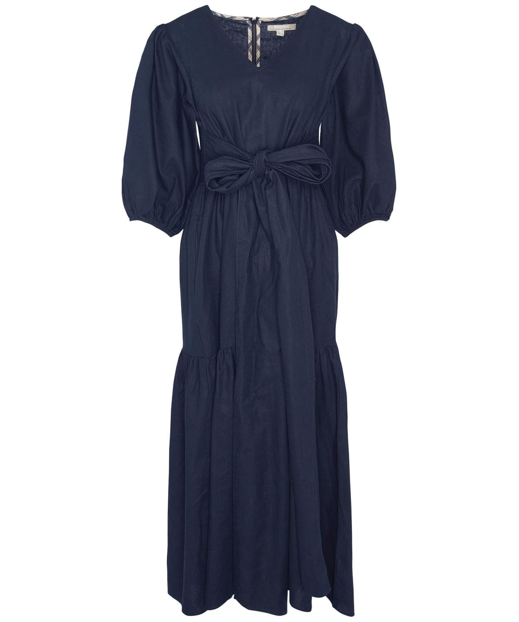 Women's Barbour Annie Linen Cotton Blend Midi Dress - Navy