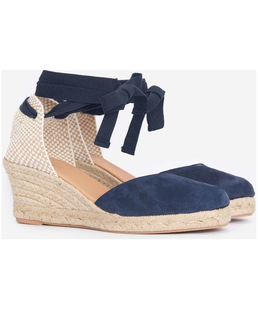 Women's Barbour Juana Espadrille Wedge Sandal - Dark Navy