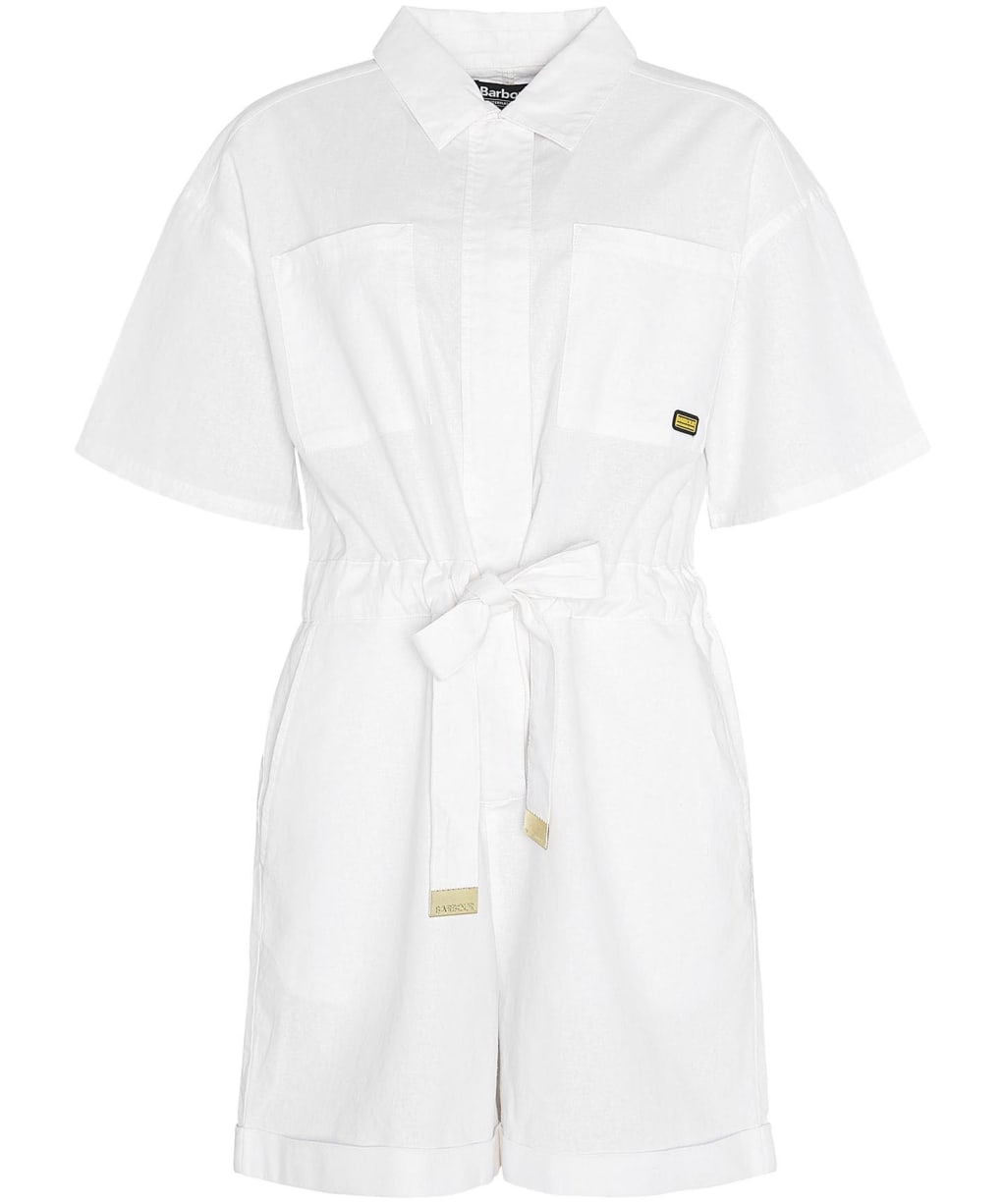 Women's Barbour International Rosell Cotton Linen Blend Playsuit - White