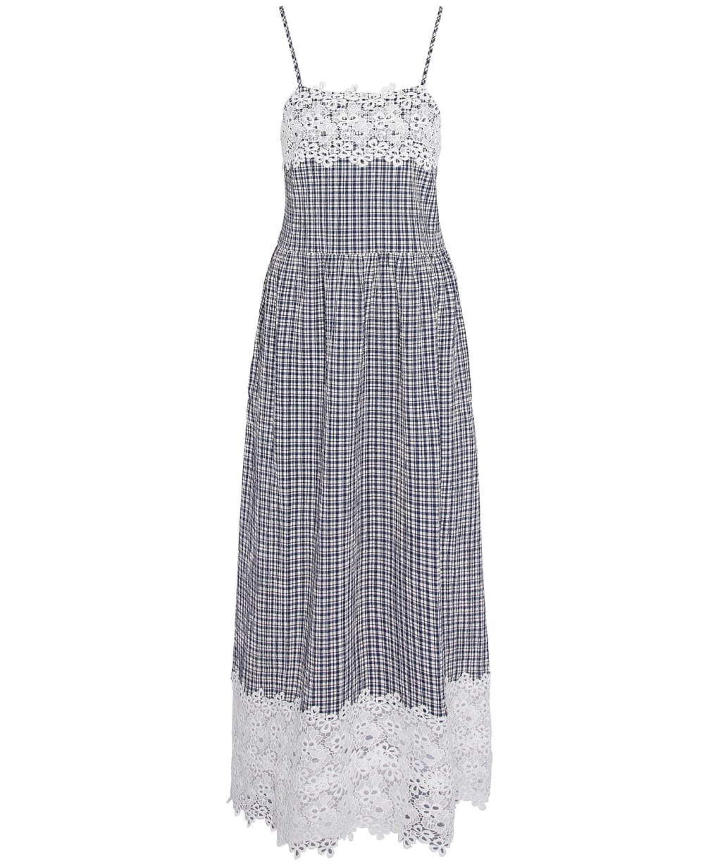 Women's Barbour Glamis Seersucker Check Midi Dress - Navy Check