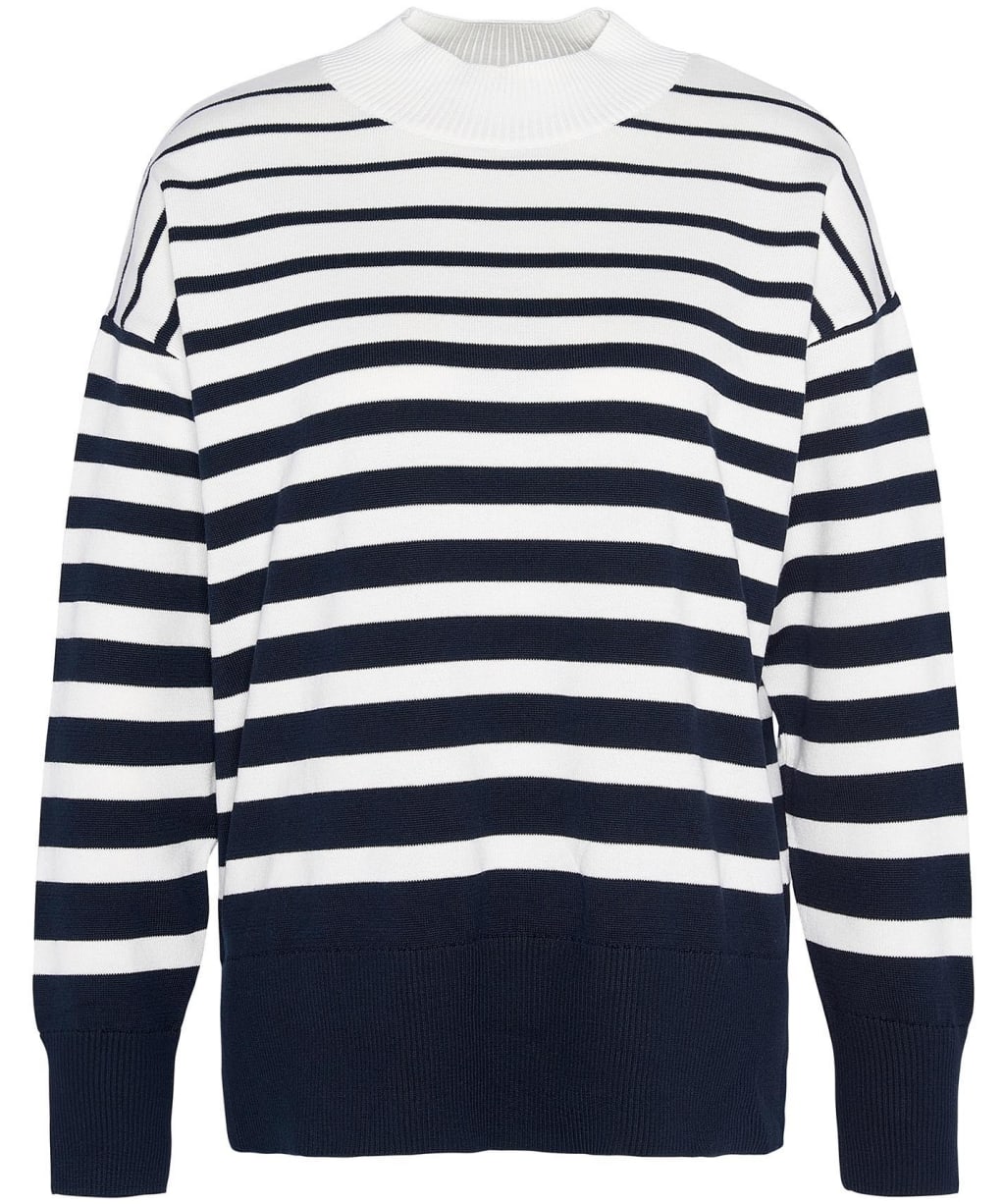Women's Barbour Marloes Knitted Funnel Neck Jumper - Ecru Stripe