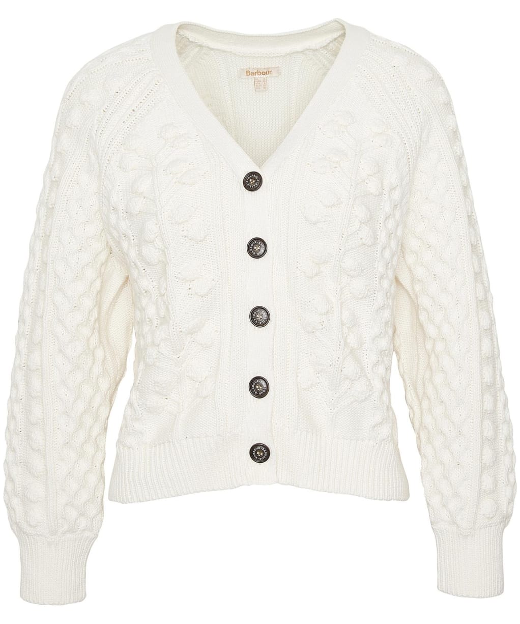 Women's Barbour Wallflower Knitted Bobble Stitch Cardigan - Aran Tropical