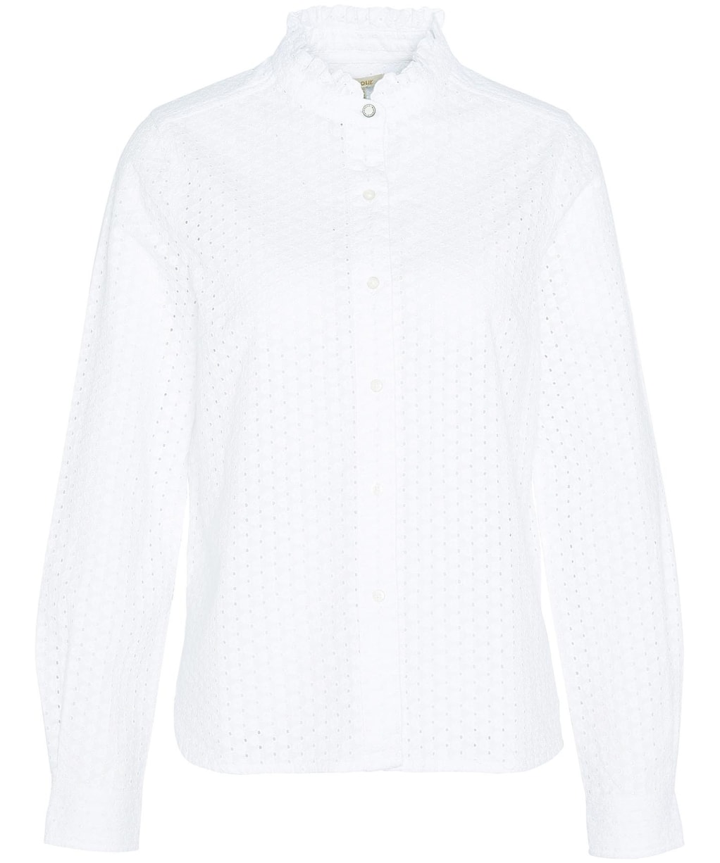 Women's Barbour Viola Relaxed Fit Cotton Broderie Shirt - White