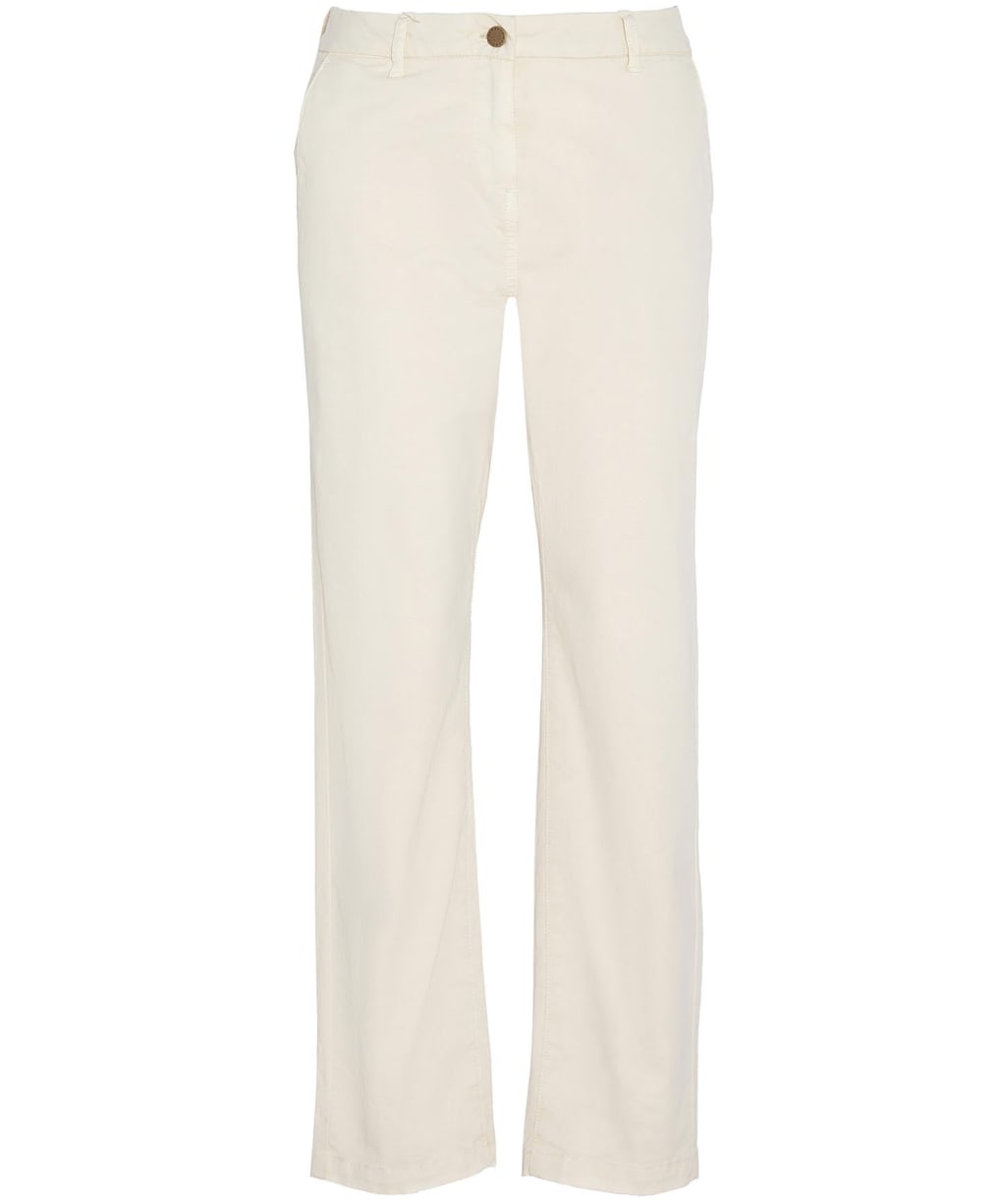 Women's Barbour Cropped Chino Trousers - Ecru