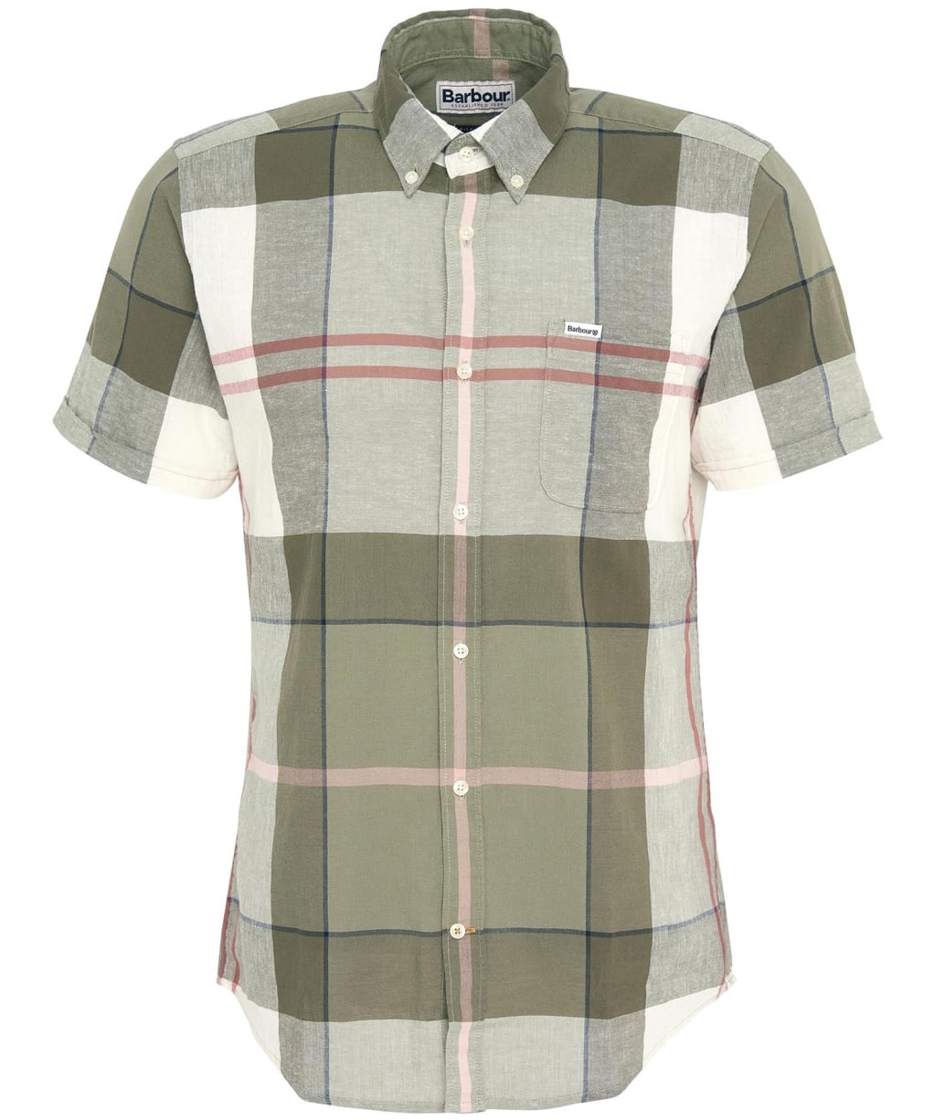 Men's Barbour Douglas S/S Tailored Shirt - Glenmore Olive Tartan