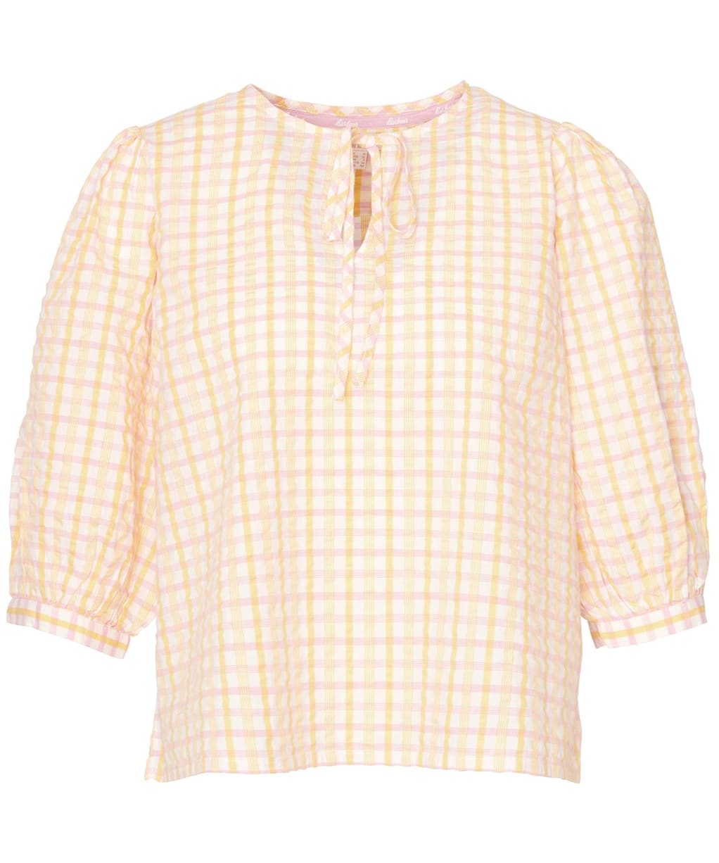 Women's Barbour Belmont Checked Seersucker Top - Mallow Pink Check