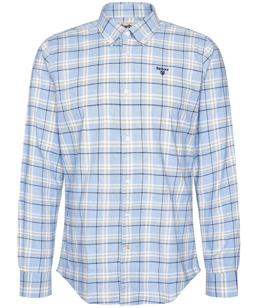 Men's Barbour Gilling Long Sleeve Tailored Fit Cotton Shirt - Blue Marl