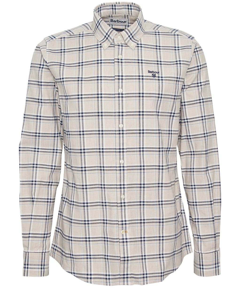 Men's Barbour Gilling Long Sleeve Tailored Fit Cotton Shirt - Stone Marl