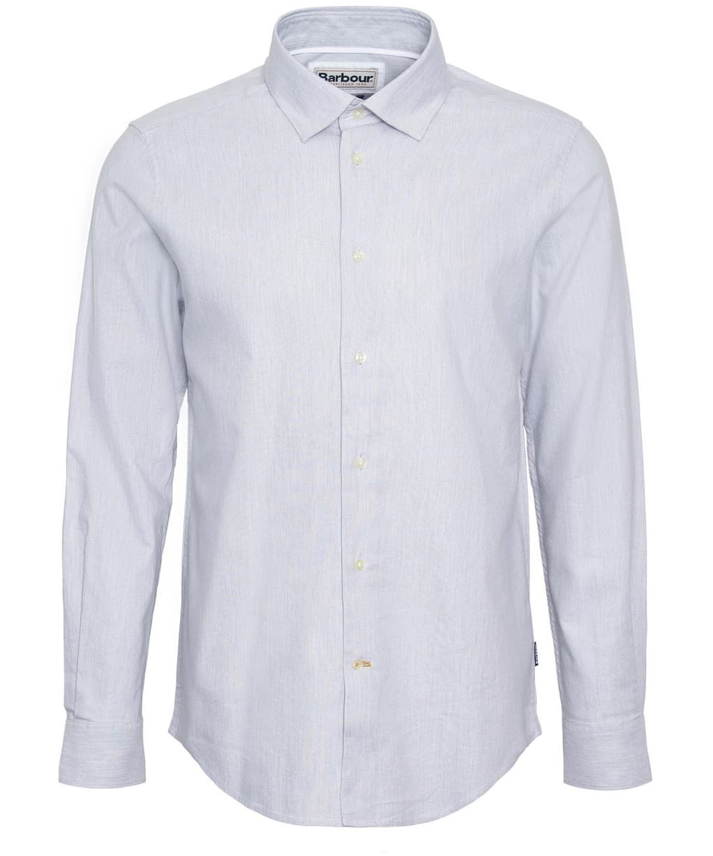 Men's Barbour Walkhill Long Sleeve Tailored Fit Shirt - Light Grey Marl