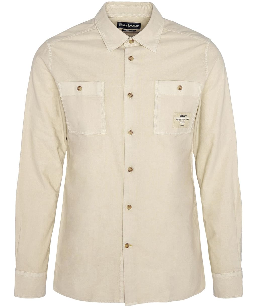 Men's Barbour Bentham Long Sleeve Cotton Shirt - Putty