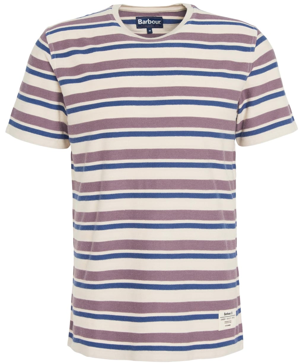 Men's Barbour Whitwell Stripe Short Sleeve Cotton T-Shirt - Purple Slate