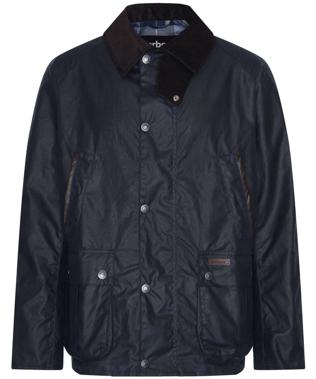 Men's Barbour Halton Waxed Cotton Jacket - Navy