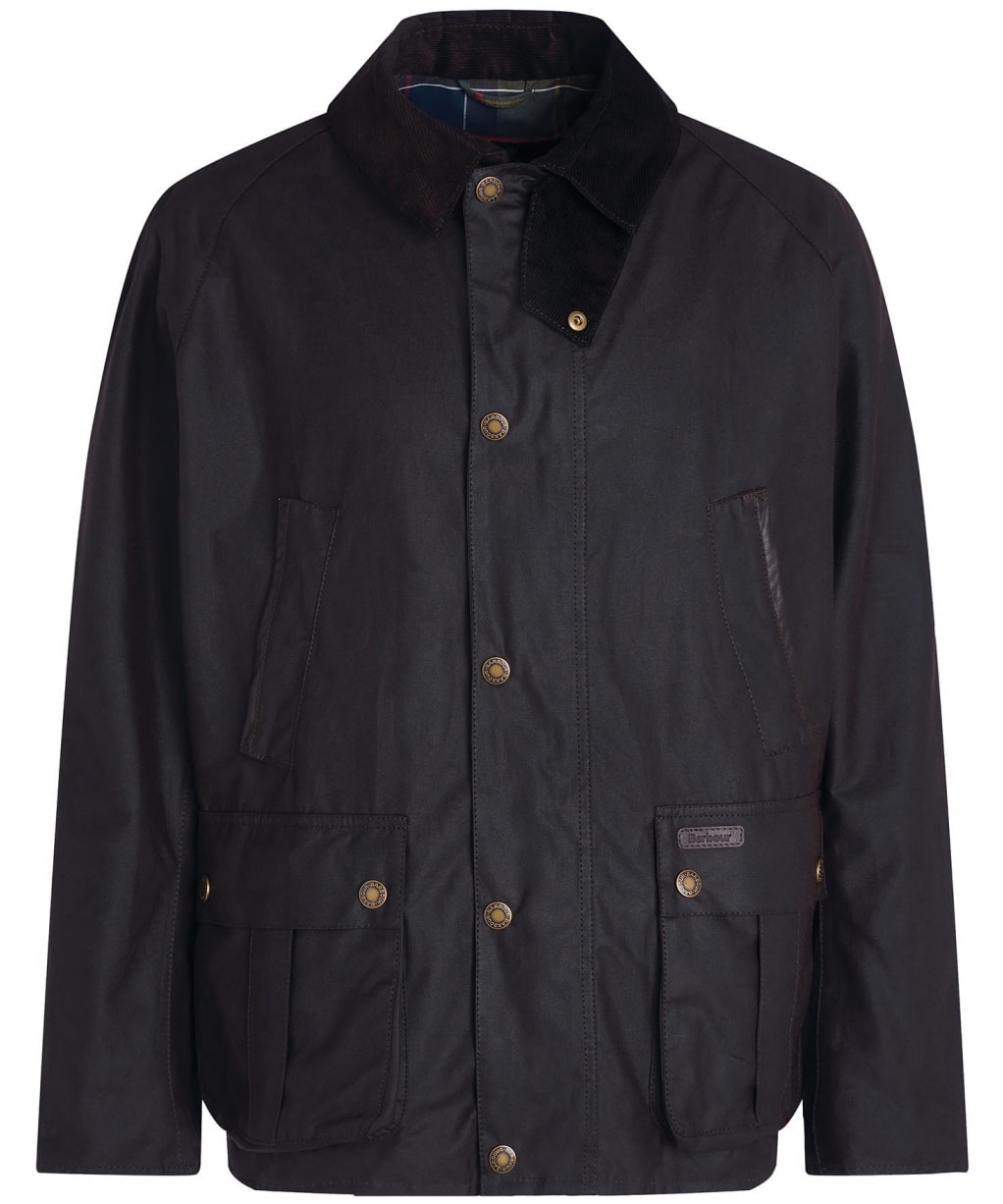 Men's Barbour Halton Waxed Cotton Jacket - Rustic Brown