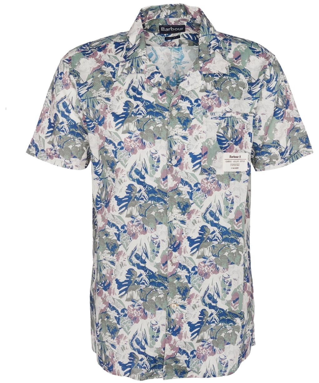 Men's Barbour Hindle Short Sleeve Summer Fit Cotton Shirt - Olive