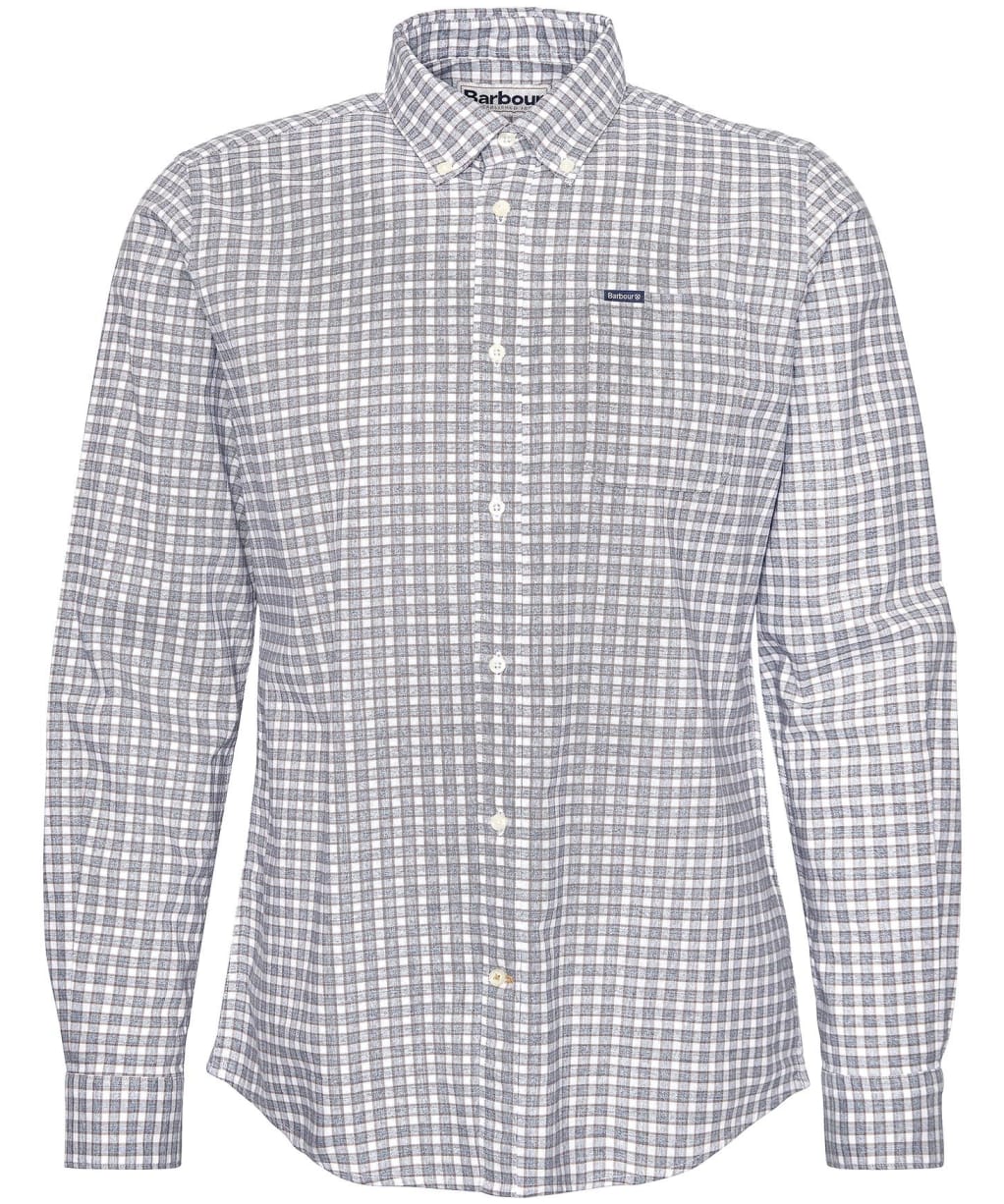 Men's Barbour Banner Long Sleeve Tailored Fit Cotton Shirt - Chambray