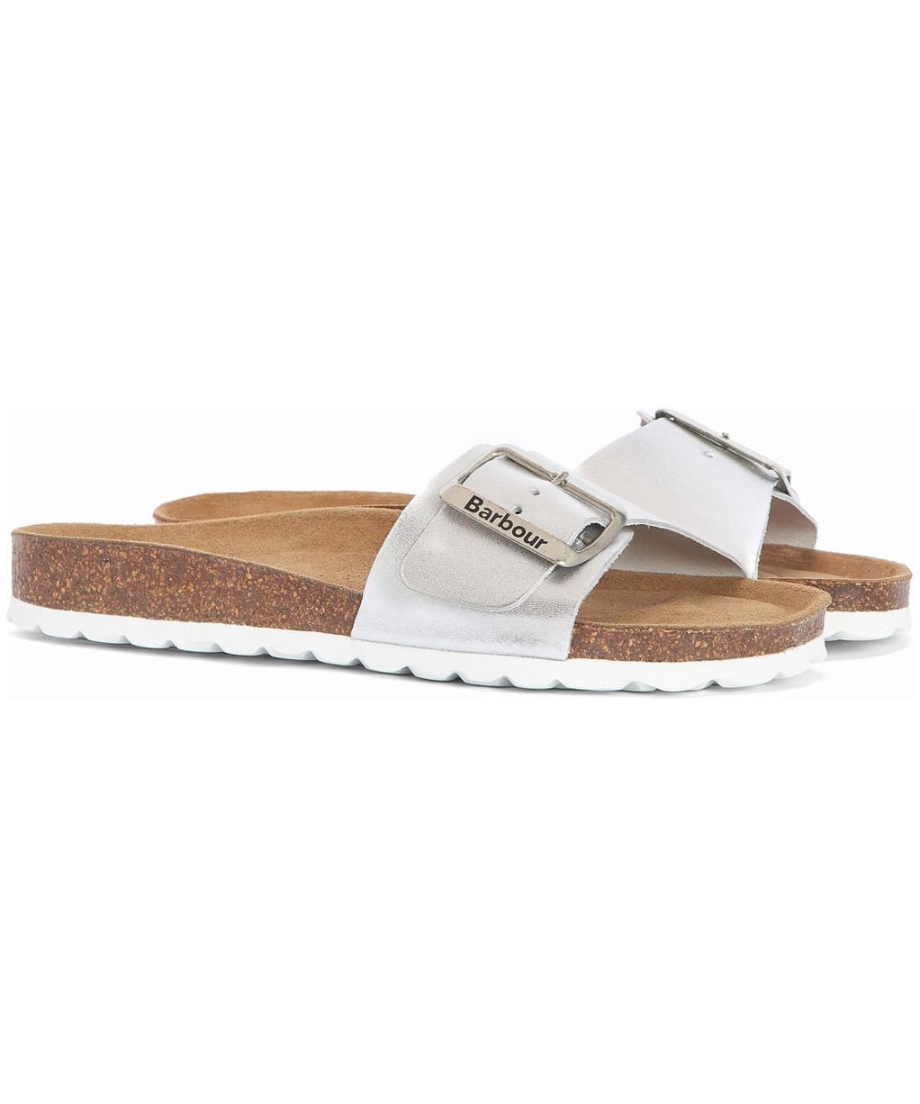 Women's Barbour Benton Suede Slide Sandal - Silver