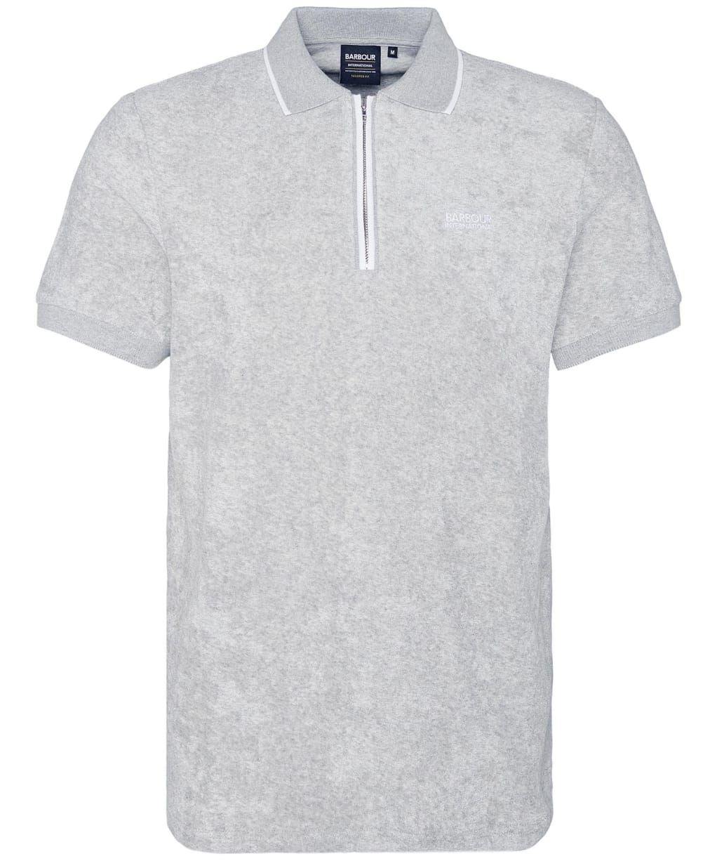 Men's Barbour International Wilton Terry Polo Shirt - Grey Marl