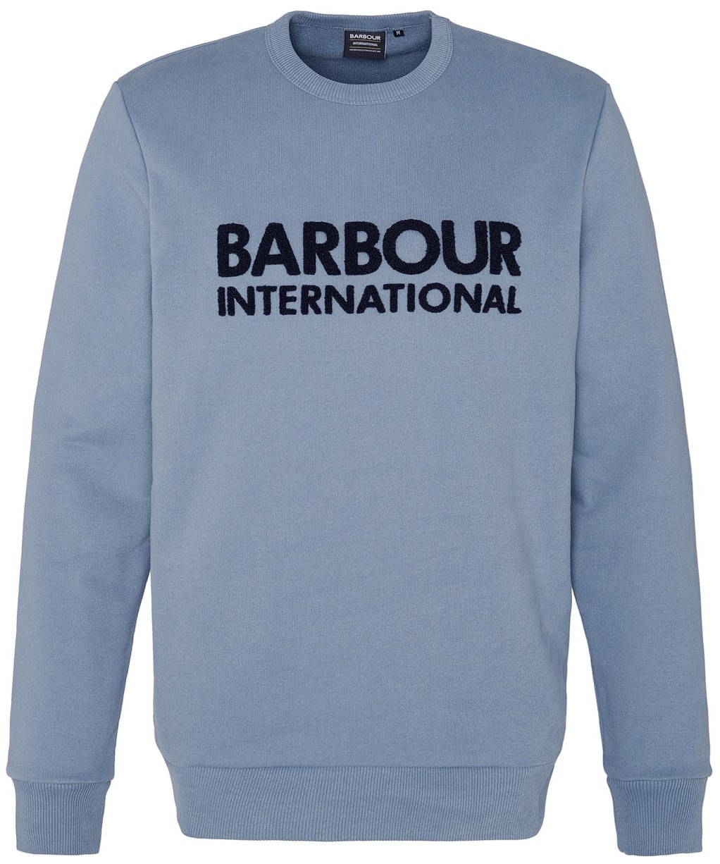 Men's Barbour International Brockley Crew Neck Sweatshirt - Dusty Blue