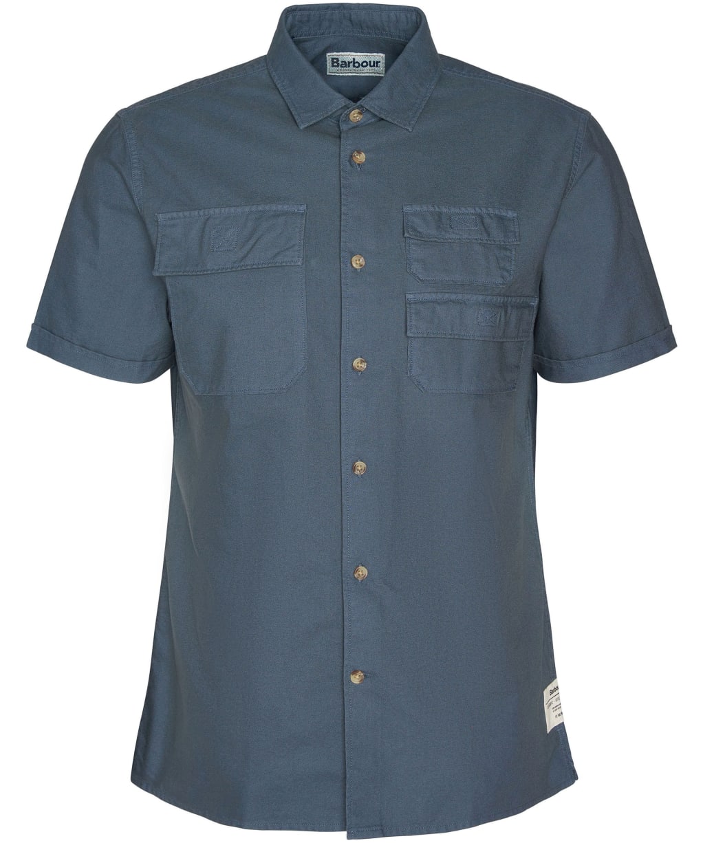 Men's Barbour Catterick Regular Short Sleeve Oxford Shirt - Dark Slate