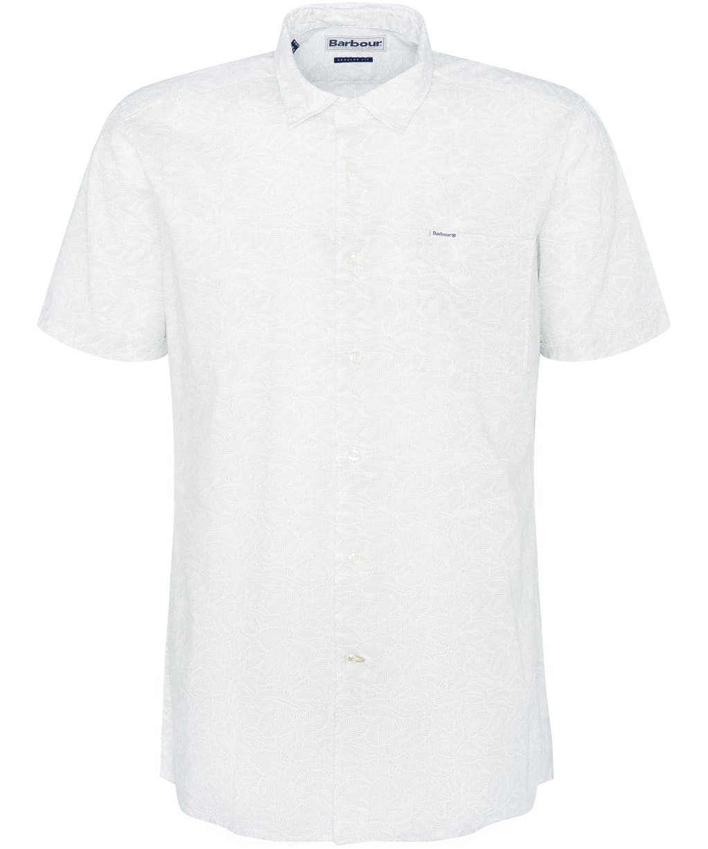 Men's Barbour Horsehill Regular Short Sleeve Printed Summer Shirt - Ecru