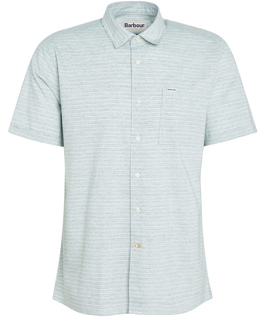 Men's Barbour Ashgill Regular Short Sleeve Striped Summer Shirt - Green