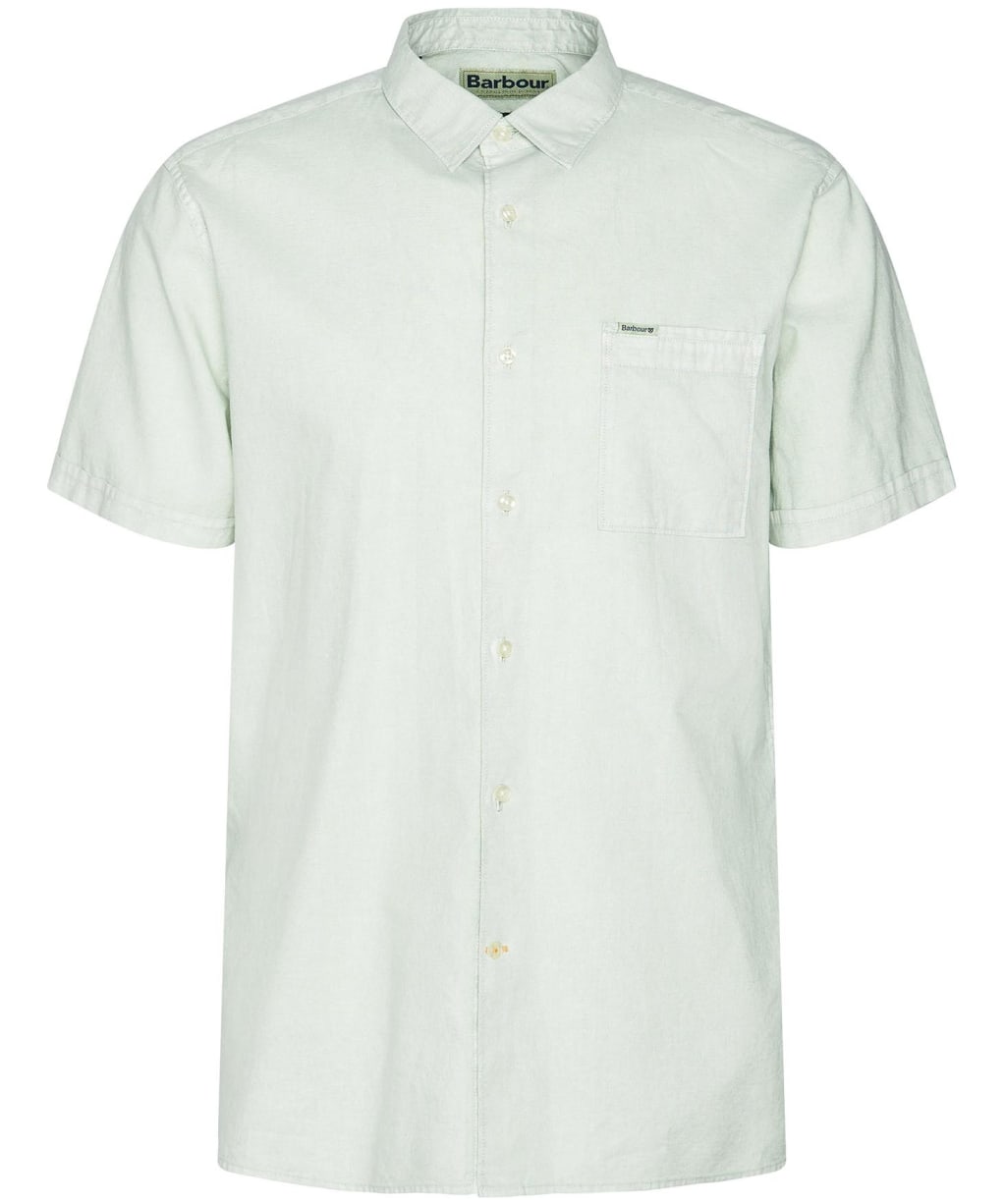 Men's Barbour Terra Dye Regular Short Sleeve Summer Shirt - Sea Foam