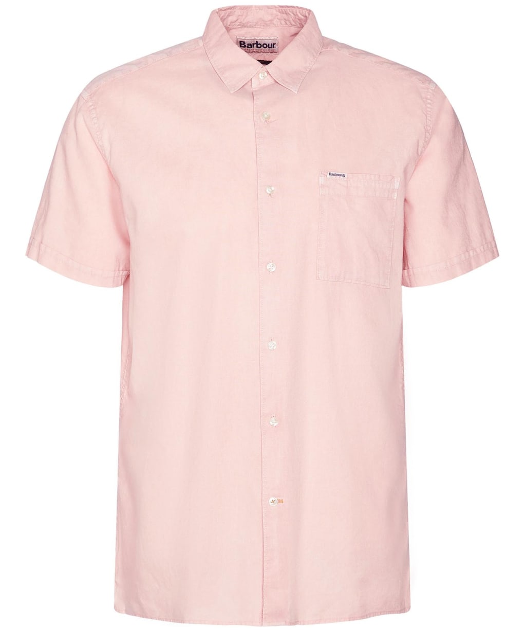 Men's Barbour Terra Dye Regular Short Sleeve Summer Shirt - Pink Mist