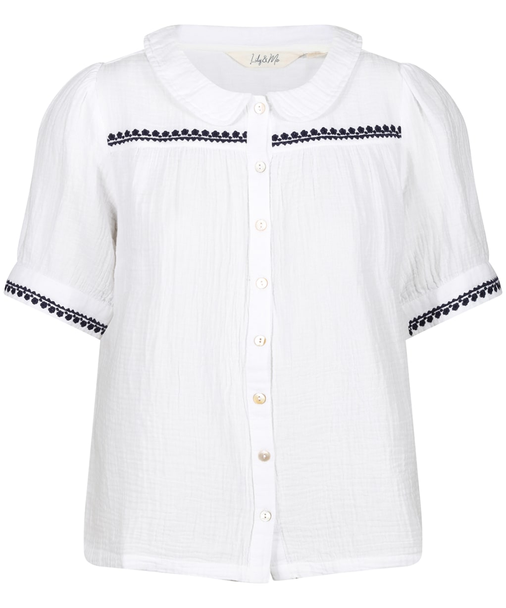 Women's Lily & Me Embroidered Lily Top - White