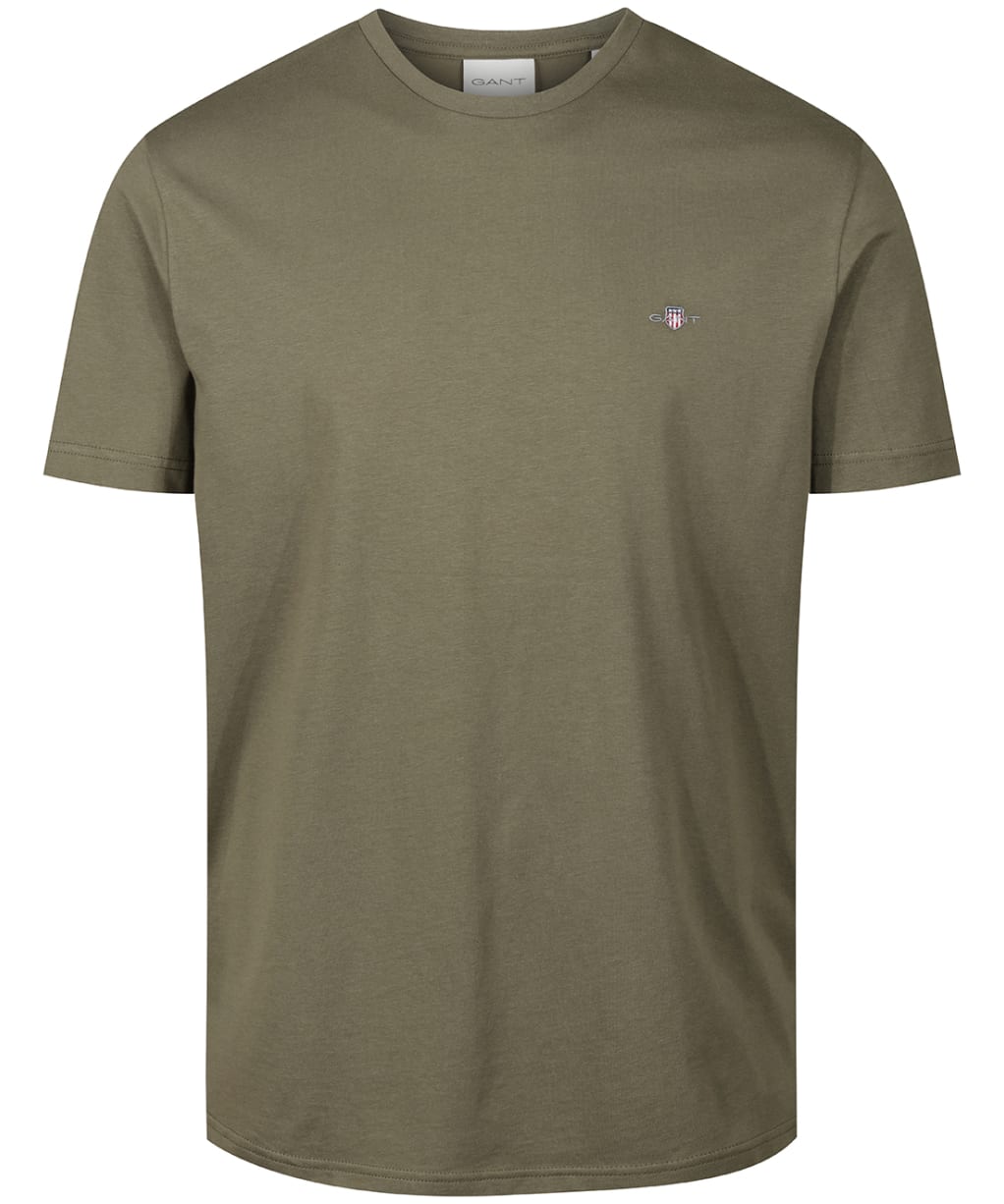 Men's Gant Regular Shield Short Sleeve Cotton T-Shirt - Juniper Green