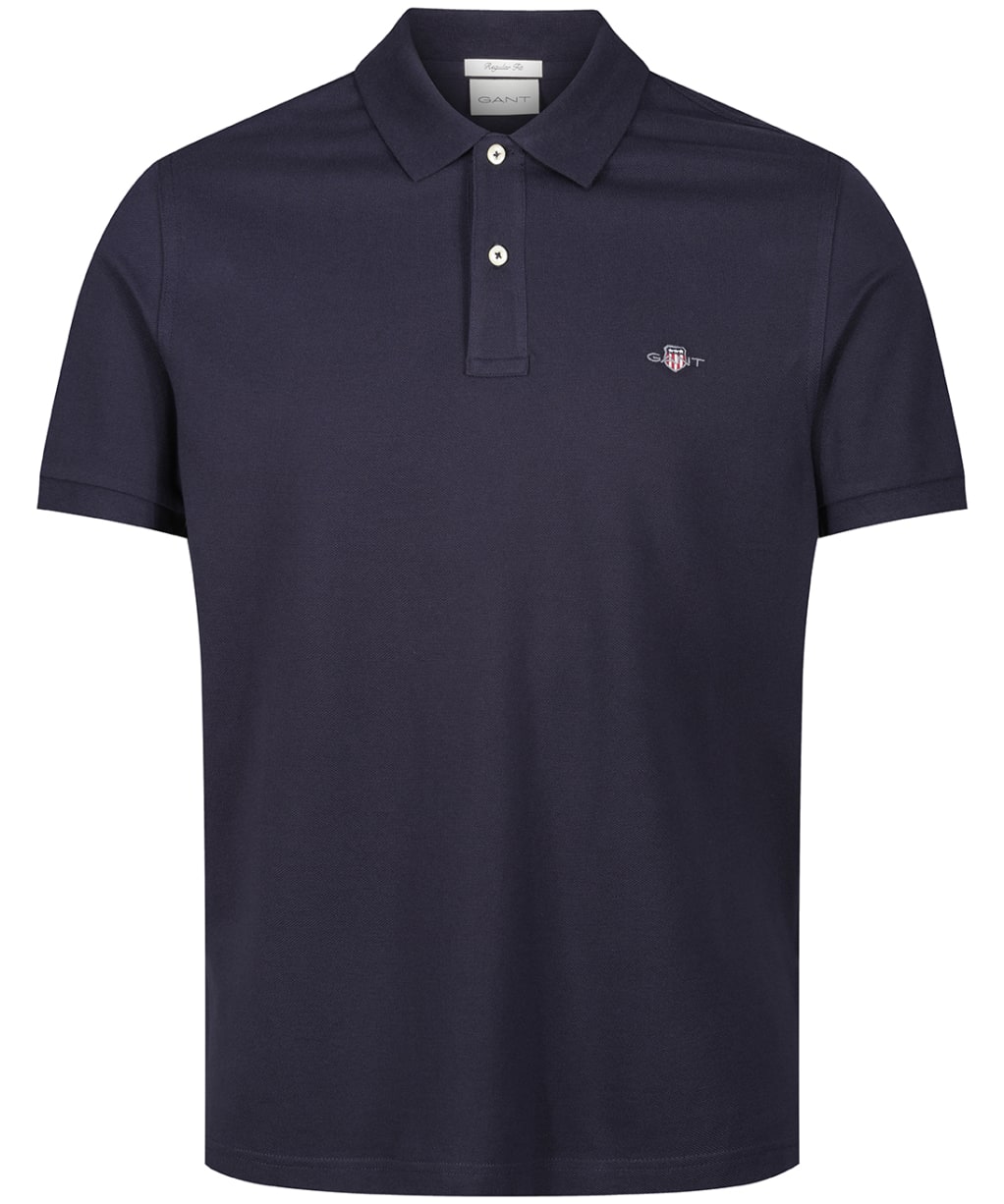 Men's GANT Original Pique Rugger Cotton Polo Shirt - Evening Blue
