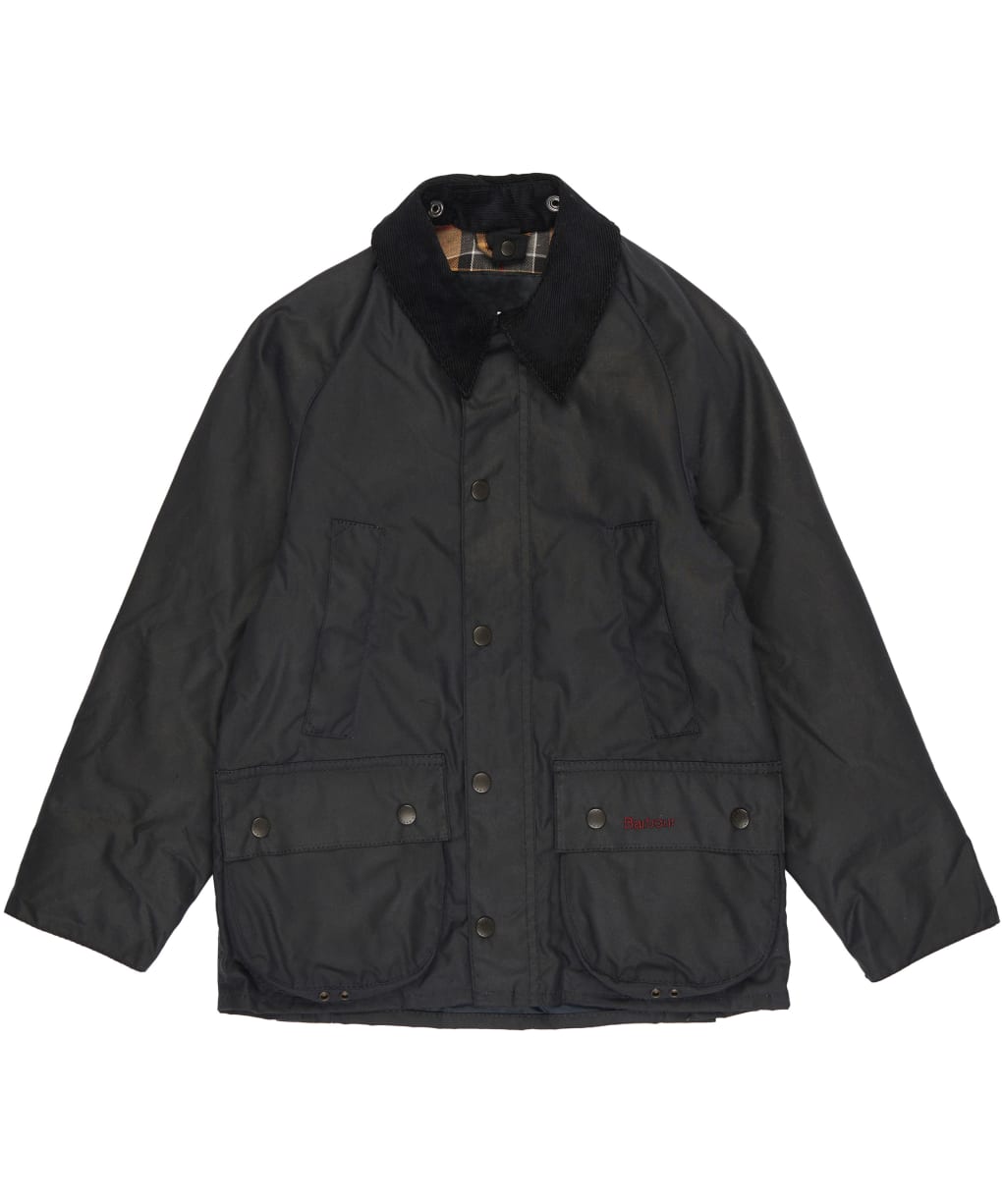 Boy's Barbour Classic Bedale Waxed Jacket, 10-15yrs - New Navy