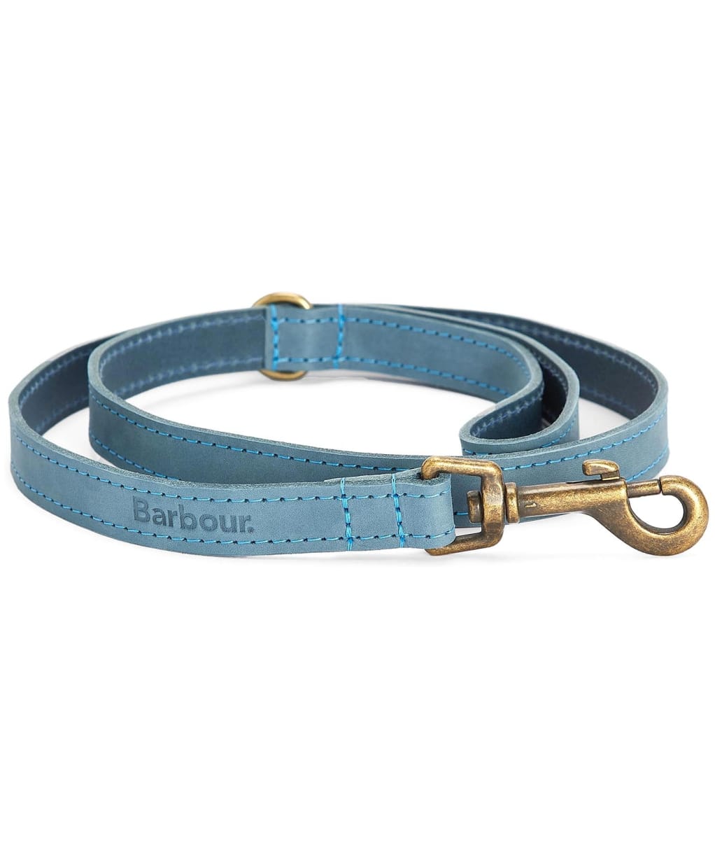 Barbour Leather Dog Lead - New Blue